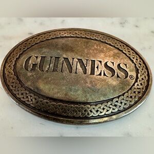 Vintage Guinness Oval Celtic Design Belt Buckle